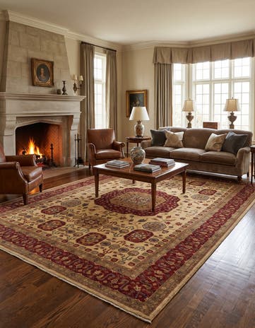 7' 10 x 11' 6 Hand Knotted Mamluk Ziegler Rug
