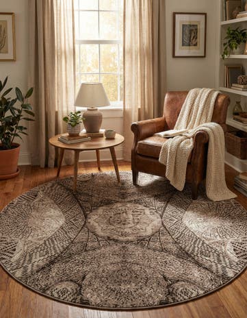 Brown Monaco Round Rug