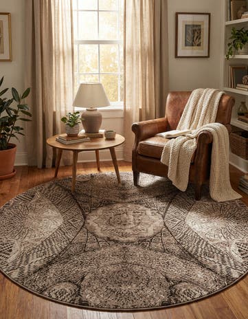 Brown Monaco Round Rug