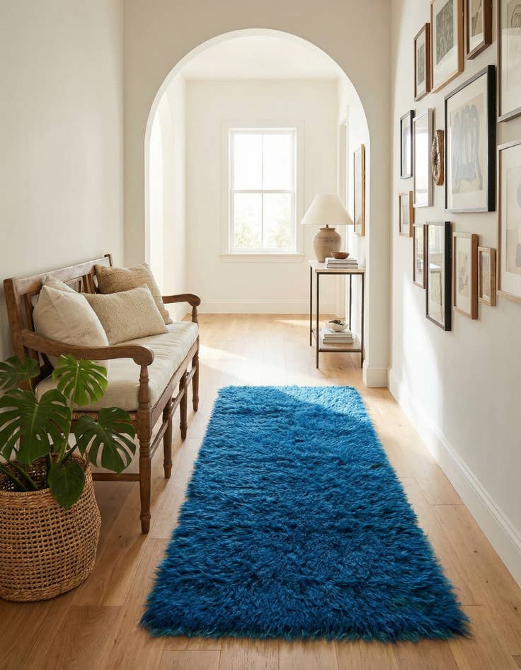 Detail image of 2' 3 x 4' 8 Hand Knotted Moroccan Wool Runner Rug