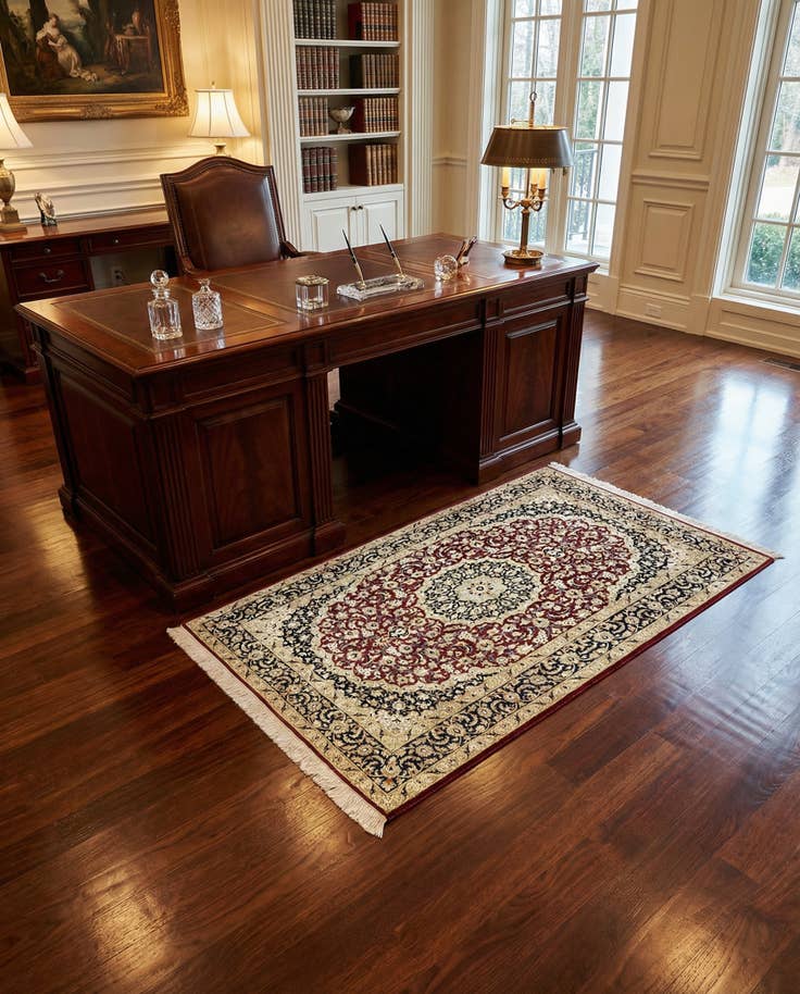 Detail image of 3' 3 x 5' Ghom Silk Rug