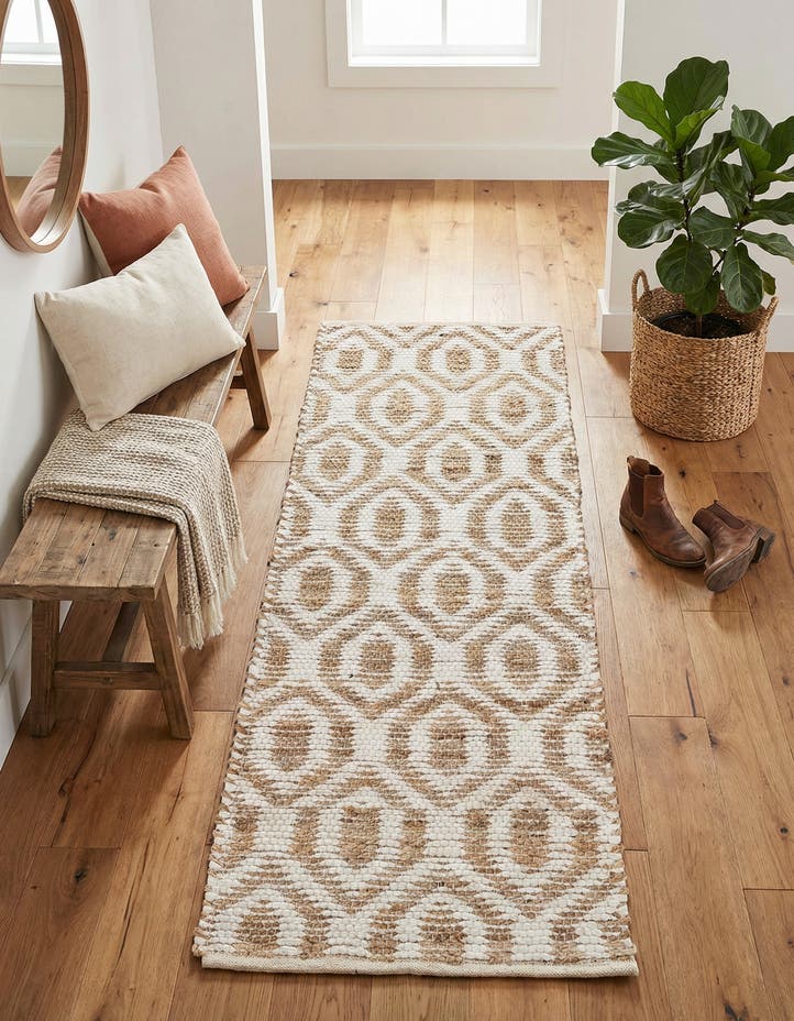 2' 2 x 6' 1 Hand Woven Chindi Jute Runner Rug