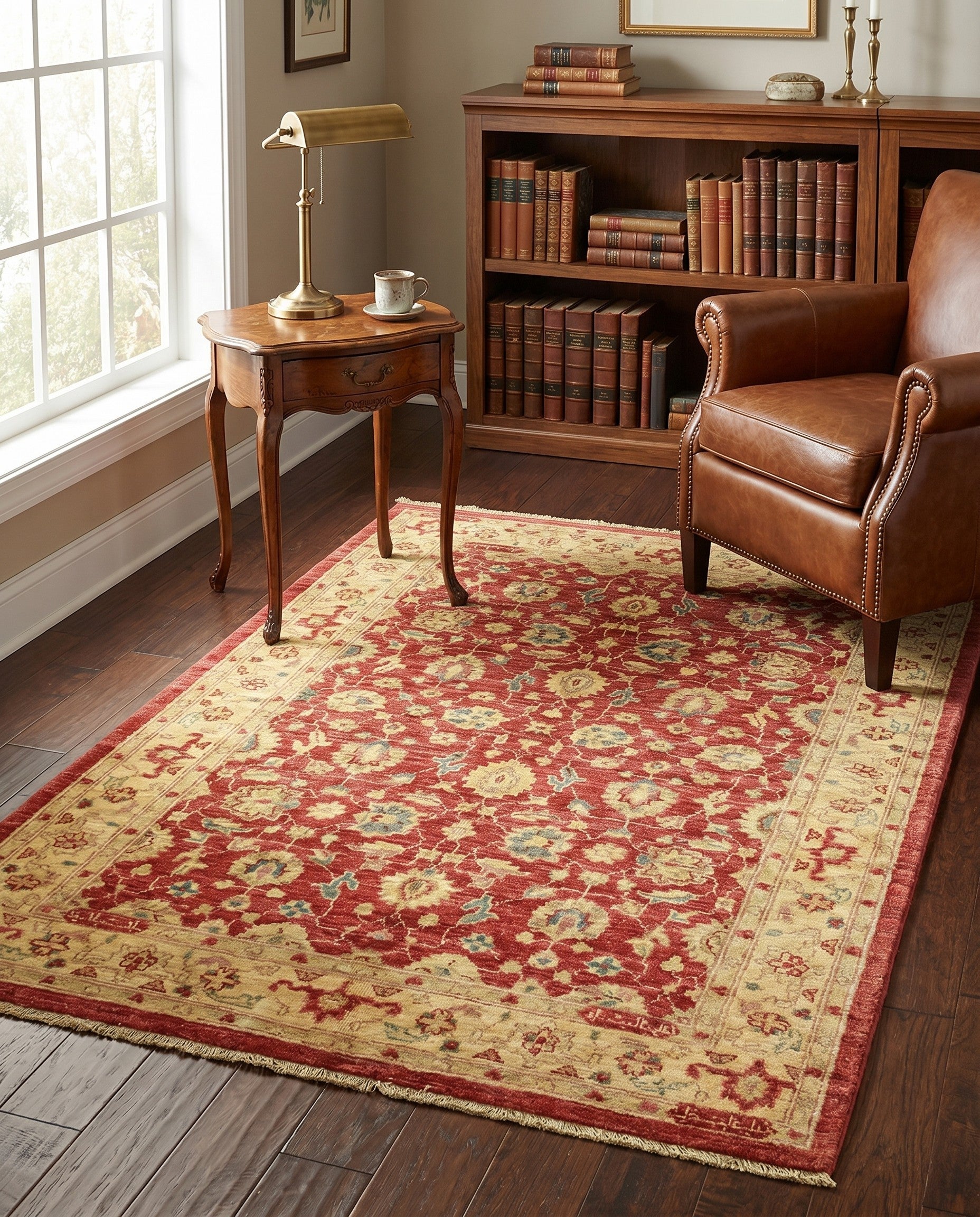 3' 5 x 5' Hand Knotted Peshawar Ziegler Rug