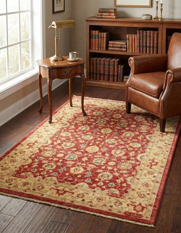 3' 5 x 5' Hand Knotted Peshawar Ziegler Rug