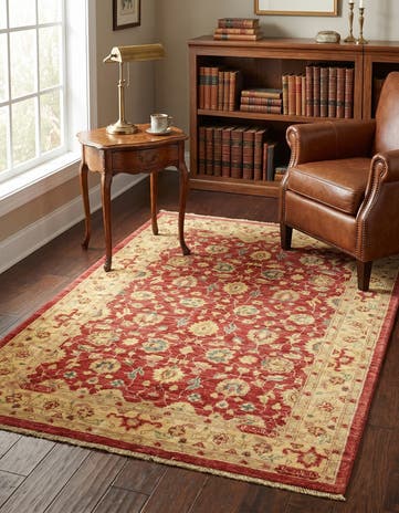 3' 5 x 5' Hand Knotted Peshawar Ziegler Rug