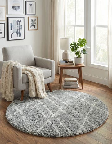 4' x 4' Soft Touch Shag Round Rug