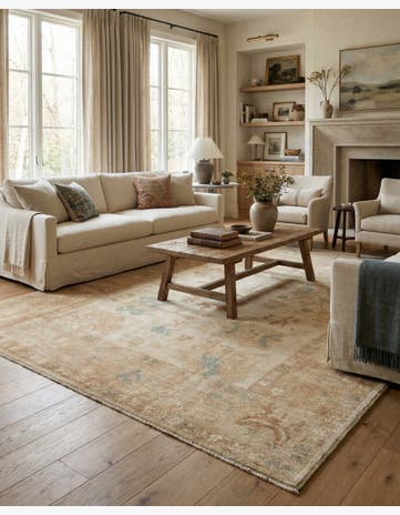 7' 11 x 9' 7 Hand Knotted Oushak Wool Rug