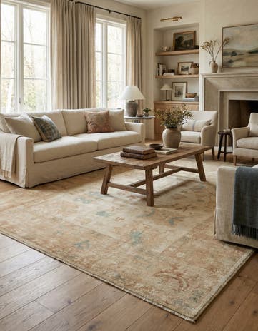 7' 11 x 9' 7 Hand Knotted Oushak Wool Rug