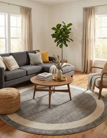 Gray Angelica Round Rug