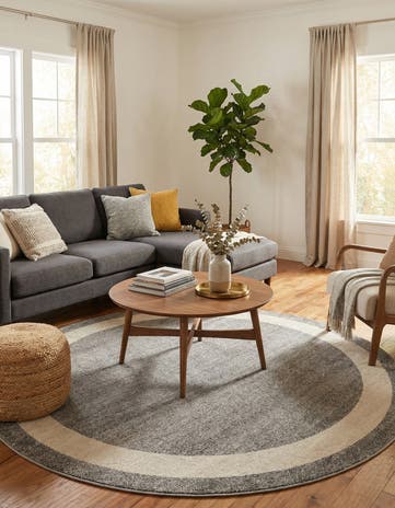 Gray Angelica Round Rug