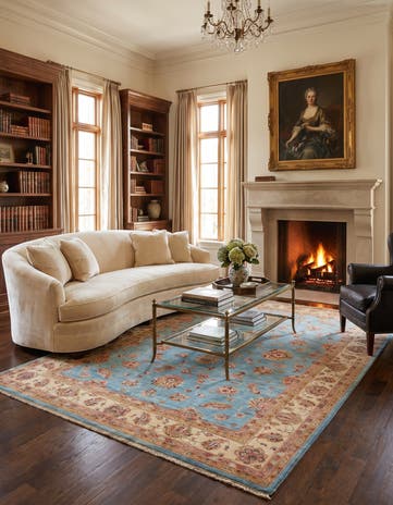 6' 7 x 9' 9 Hand Knotted Ziegler Rug