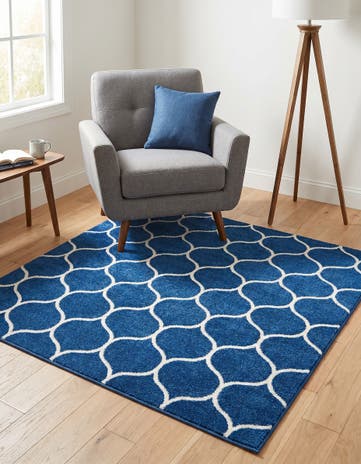 4' x 4' Lattice Frieze Square Rug