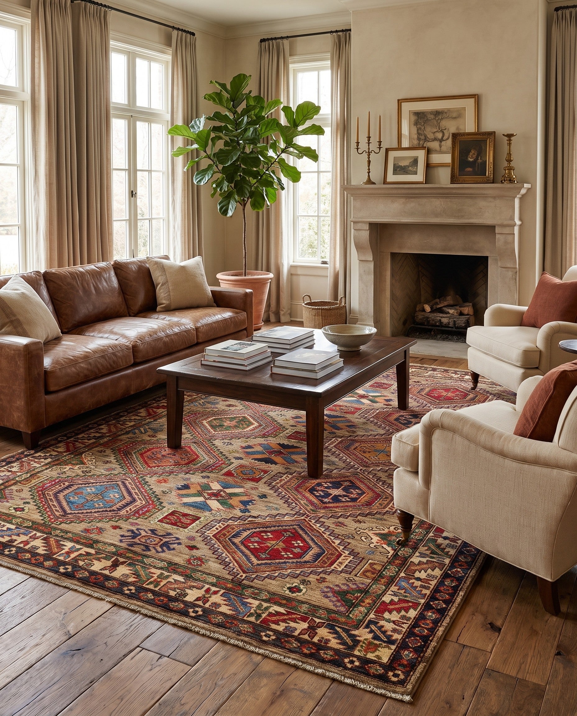 5' 10 x 7' 10 Hand Knotted Kazak Rug