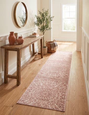Rose Pink and Ivory Monte Carlo Runner Rug