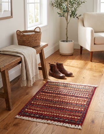1' 4 x 2' Hand Knotted Modern Ziegler Rug