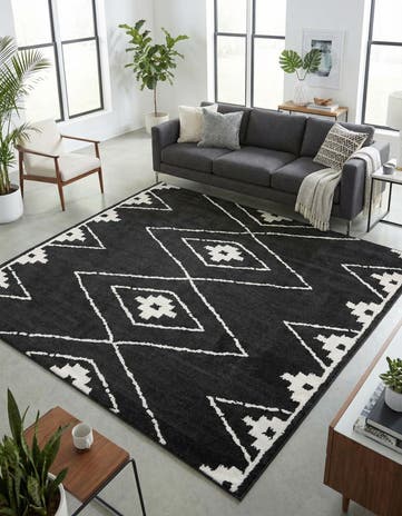Black Oslo Square Rug