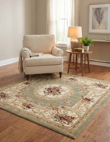 Green Chateau Square Rug