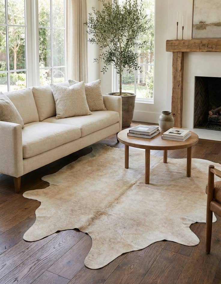 Detail image of 5' 2 x 6' 8 Cowhide Leather Rug