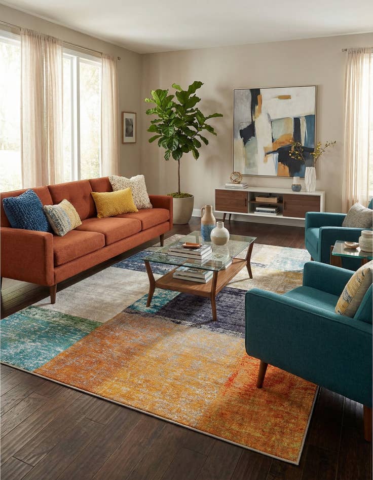 Detail image of 9' 10 x 14' Washable Vivid Rug