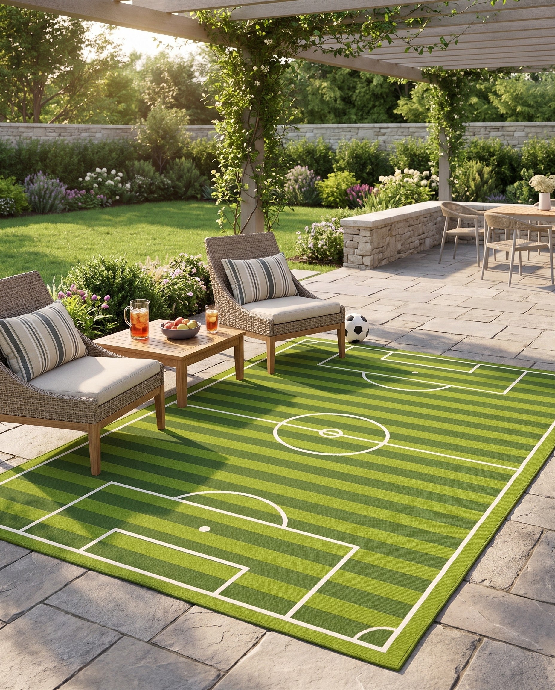 5' 3 x 8' Easy-Clean Modern Indoor / Outdoor Rug