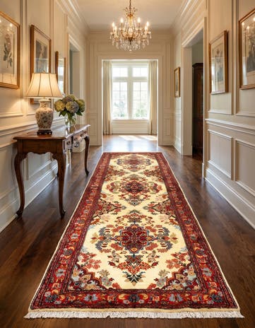 2' 7 x 6' 10 Hand Knotted Qom Persian Runner Rug