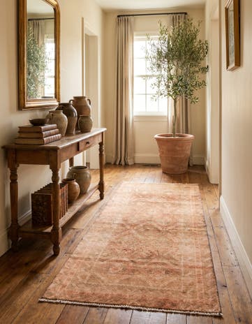 2' 4 x 4' 7 Hand Knotted Ultra Vintage Persian Wool Runner Rug