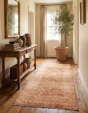 2' 4 x 4' 7 Hand Knotted Ultra Vintage Persian Wool Runner Rug