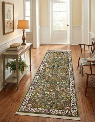 Green Nain Design Runner Rug