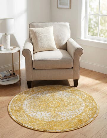 Yellow Dover Round Rug