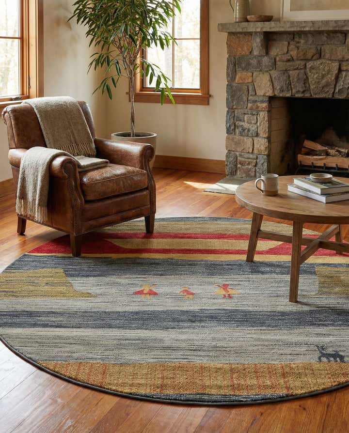 6' x 6' Kashkuli Gabbeh Round Rug