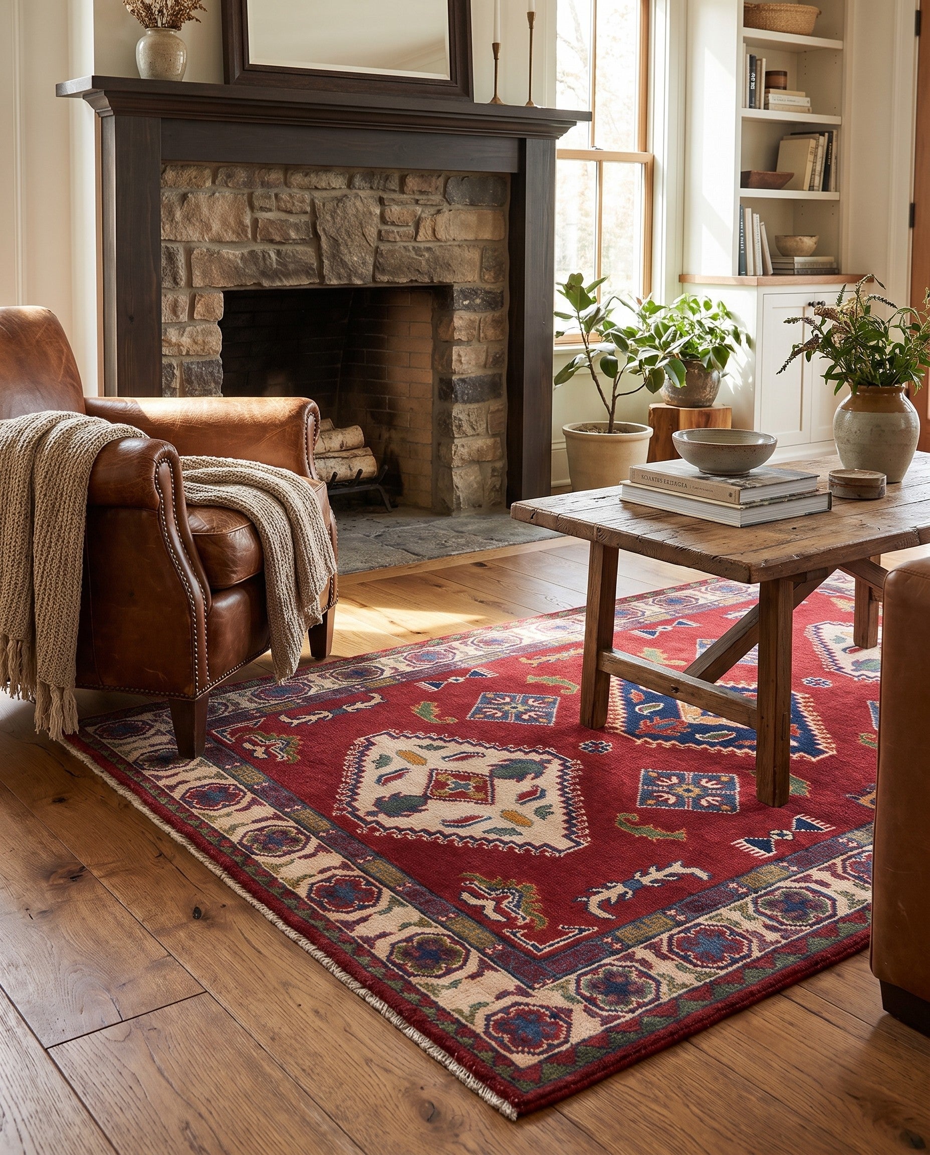 3' 4 x 5' 1 Hand Knotted Kazak Rug
