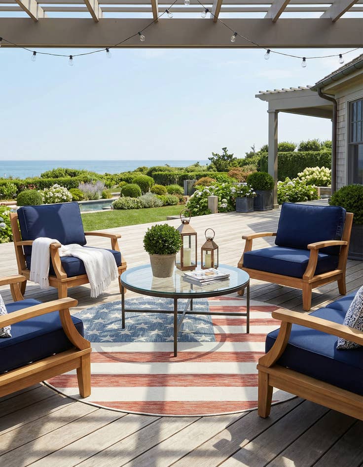 Detail image of 7' x 7' Washable Jill Zarin Indoor / Outdoor Round Rug