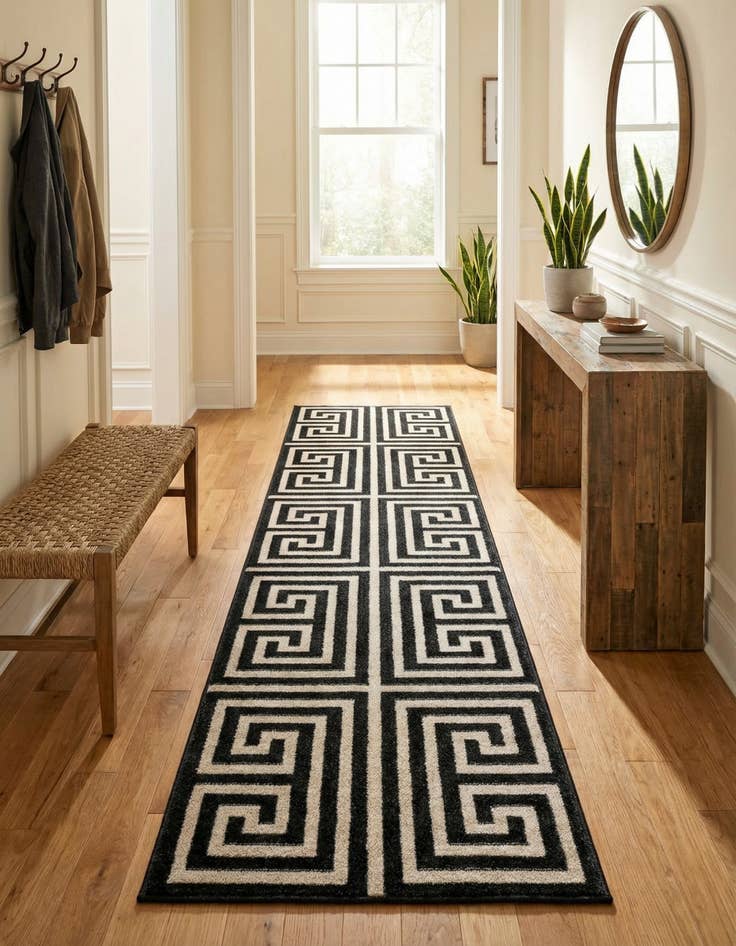 Detail image of 2' 7 x 10' Greek Key Runner Rug