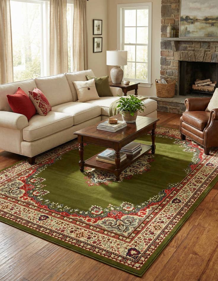 Detail image of 10' x 13' Mashad Design Rug