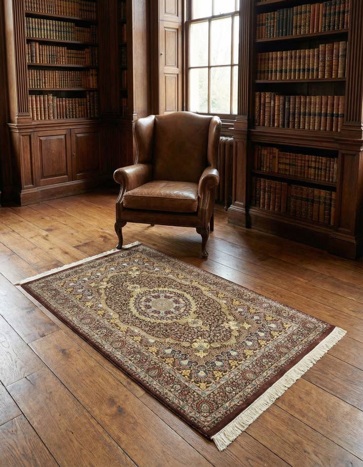 Detail image of 3' 1 x 5' Ghom Silk Rug