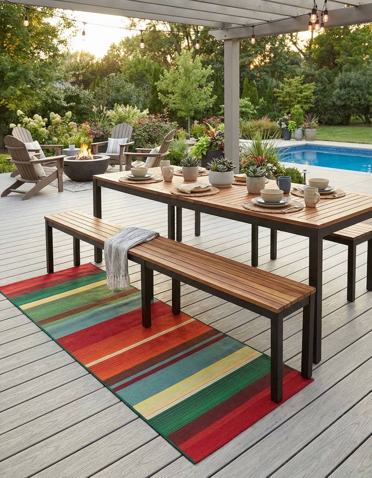 Detail image of 2' 7 x 7' Washable Modern Indoor / Outdoor Runner Rug