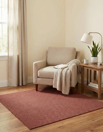 Rust Red Everyday Solid Square Rug