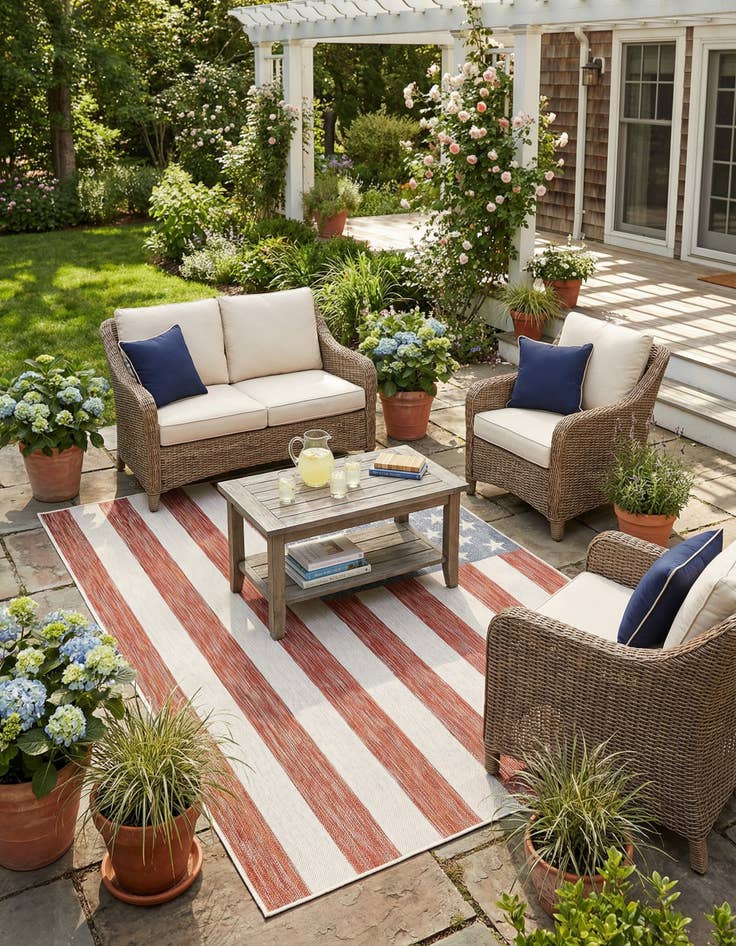 Detail image of 5' 3 x 8' Washable Jill Zarin Indoor / Outdoor Rug