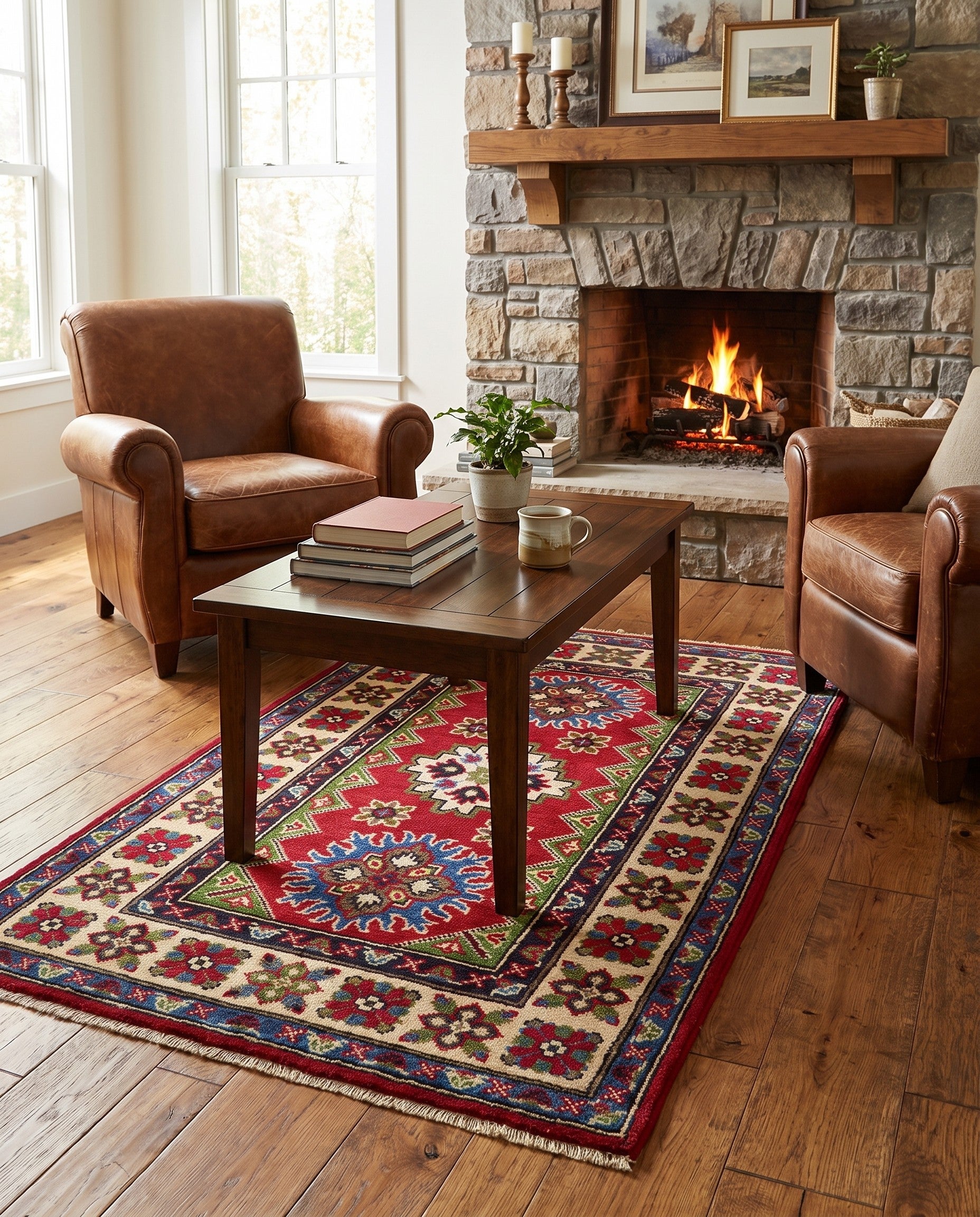 2' 9 x 4' 2 Hand Knotted Kazak Rug