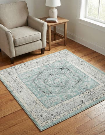 Aqua Aurelia Square Rug