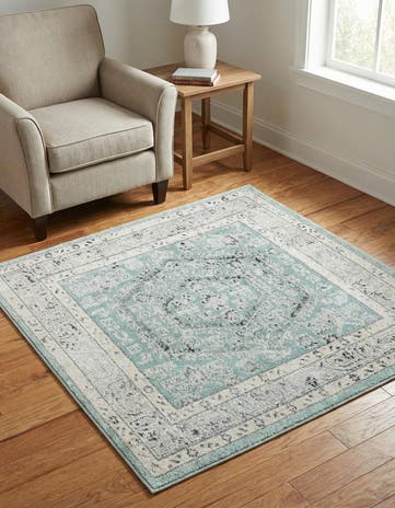 Aqua Aurelia Square Rug