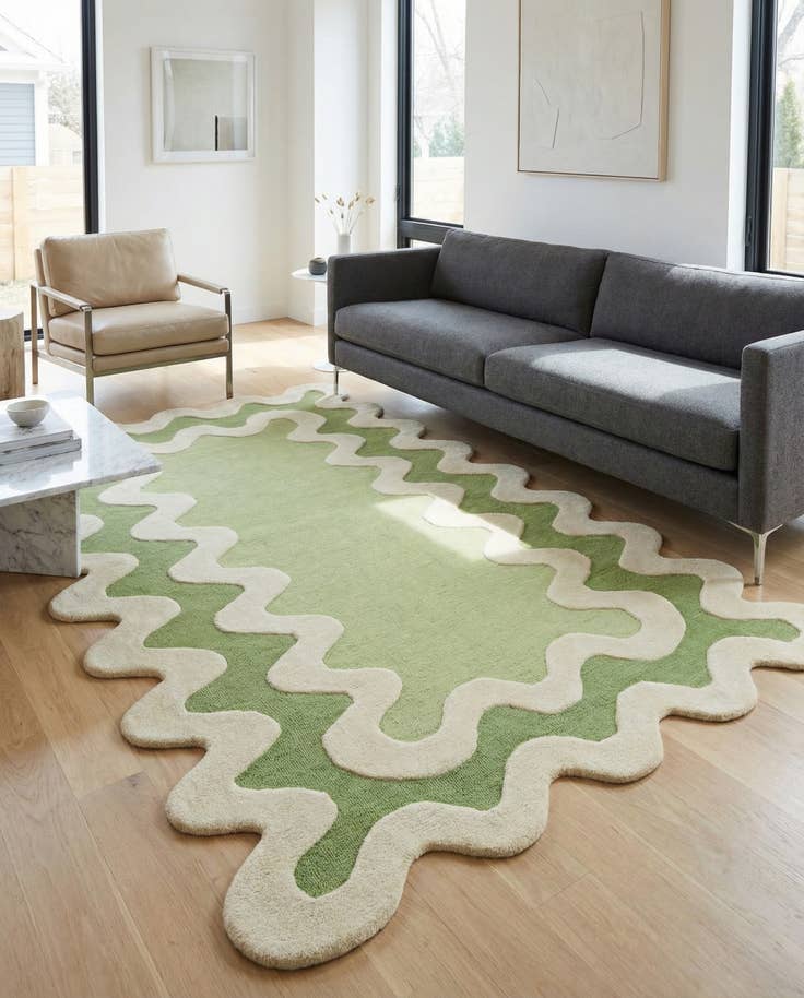 Detail image of 5' 1 x 8' Happy Rugs Wiggles Wool