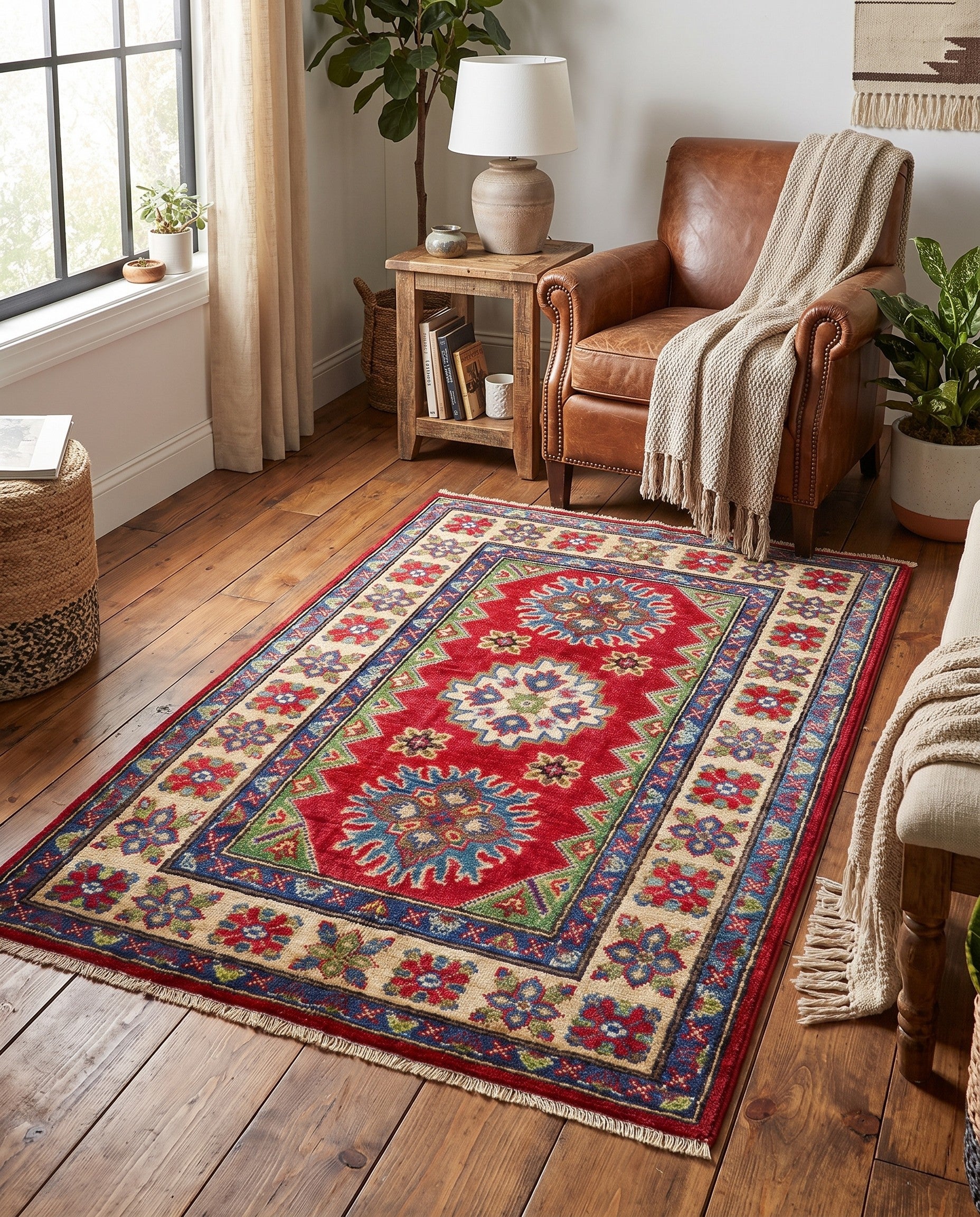 2' 8 x 4' Hand Knotted Kazak Rug