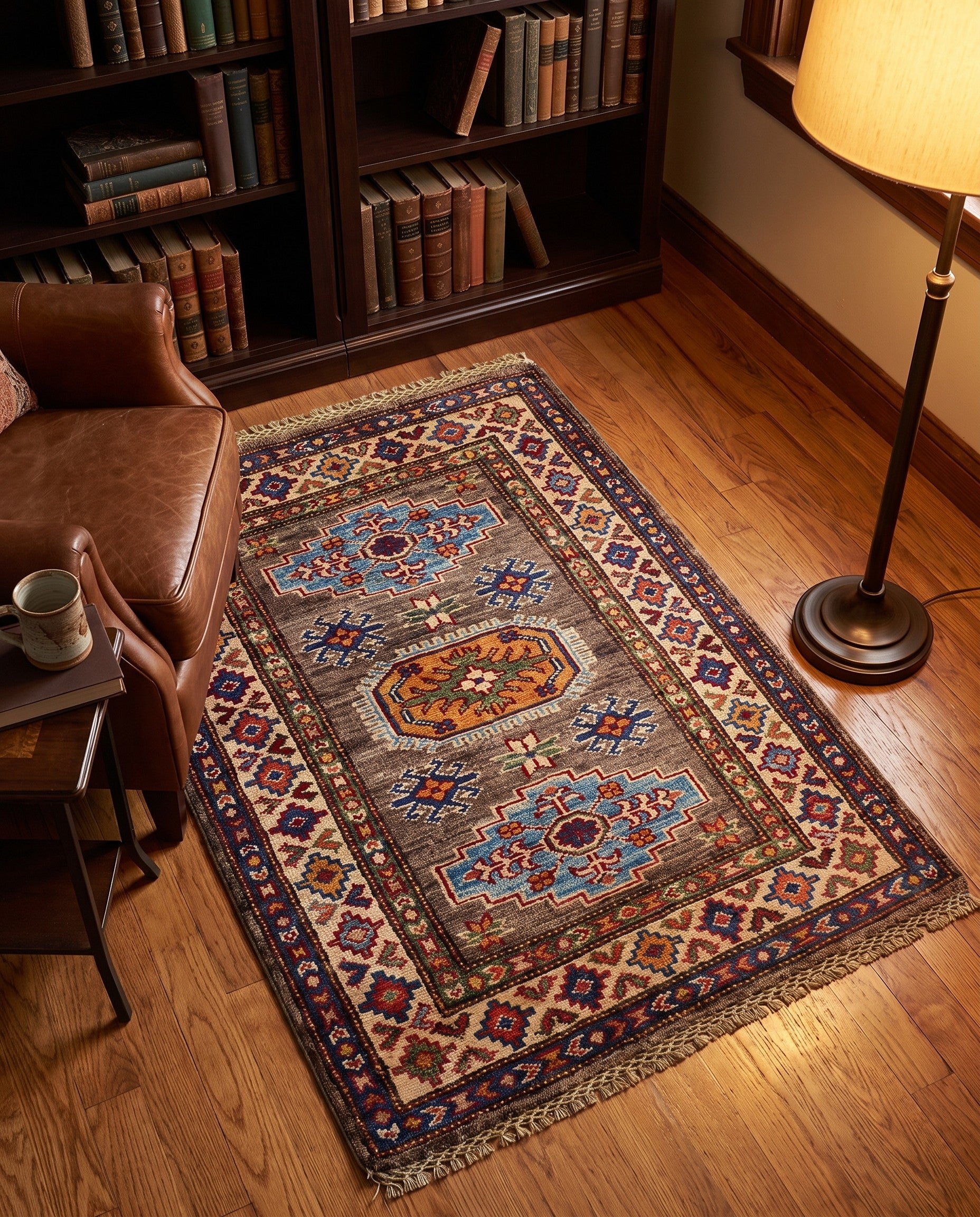 2' x 2' 11 Hand Knotted Kazak Rug