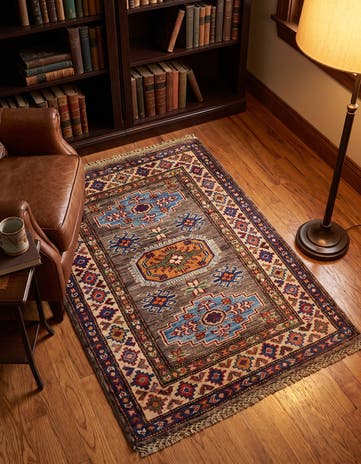 2' x 2' 11 Hand Knotted Kazak Rug