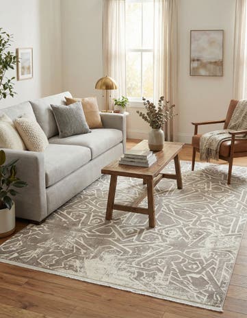 Gray New Vintage Rug