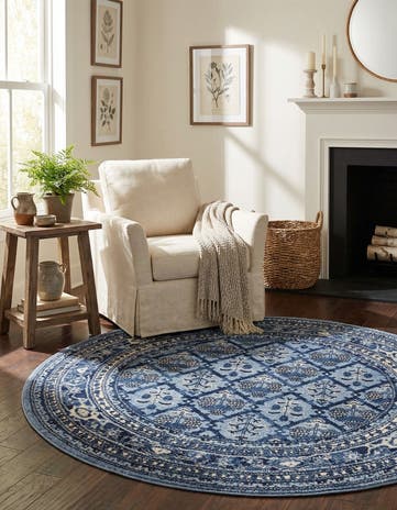 Blue Vista Round Rug