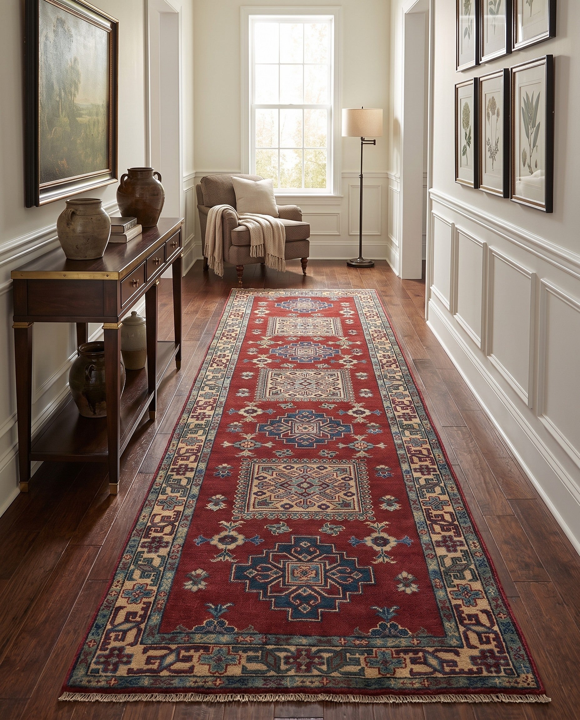 2' 8 x 9' 8 Hand Knotted Kazak Runner Rug