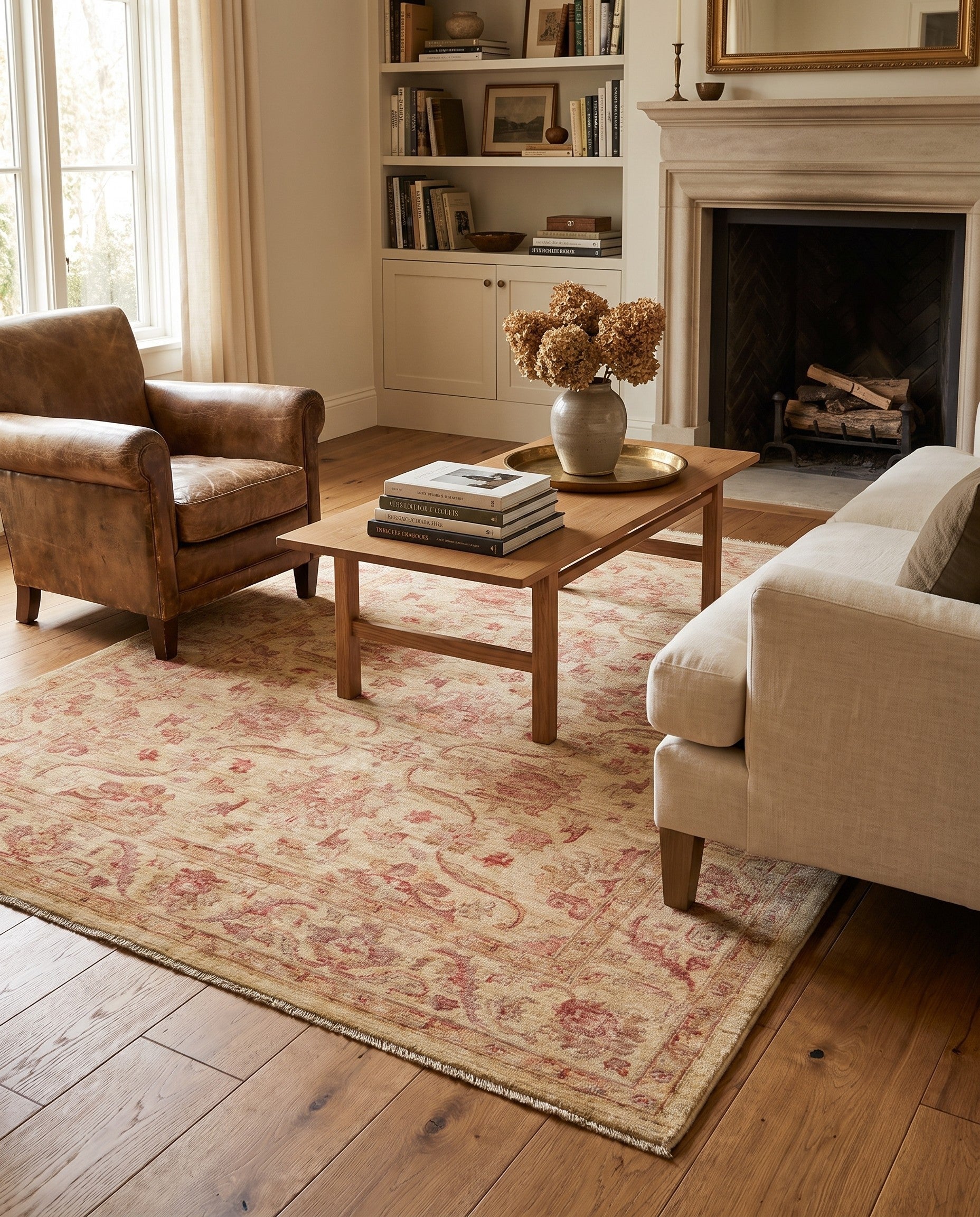 4' 11 x 6' 8 Hand Knotted Ziegler Rug