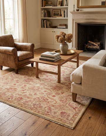 4' 11 x 6' 8 Hand Knotted Ziegler Rug